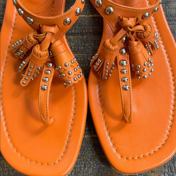 Prada Studded Orange Sandals - Picture 5 of 7